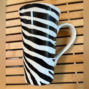 222 Fifth Kilimanjaro Zebra Porcelain Latte Mug 6 1/4” tall